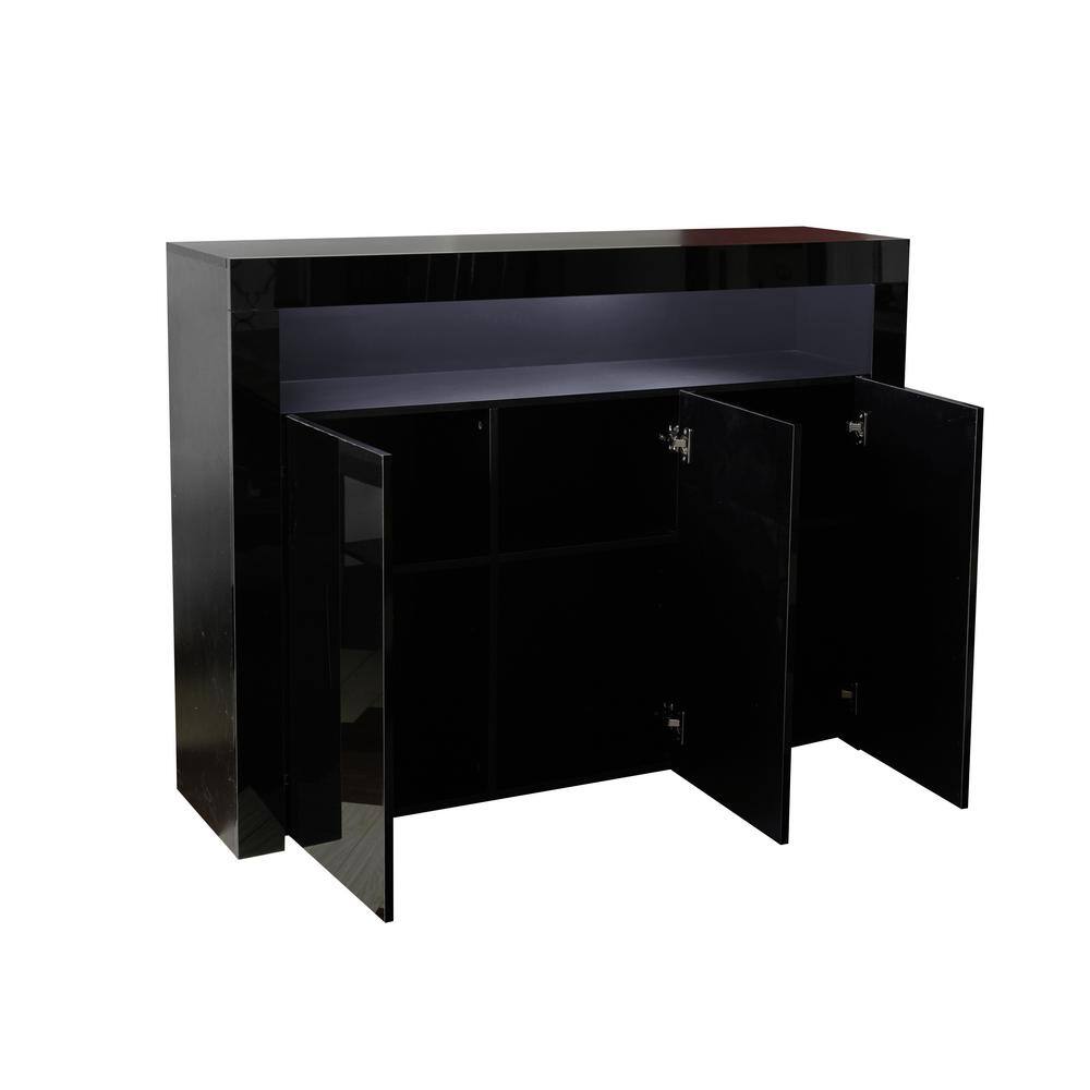 51.18 in. W x 13.78 in. D x 38.19 in. H Bathroom Black Linen Cabinet