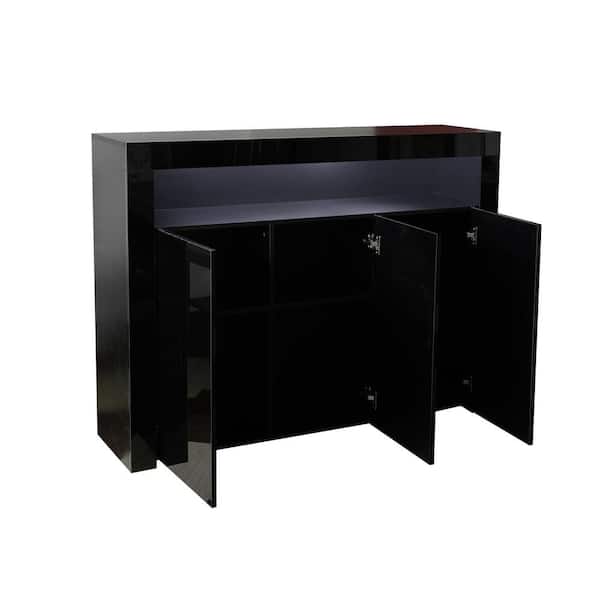Unbranded 51.18 in. W x 13.78 in. D x 38.19 in. H Bathroom Black Linen Cabinet