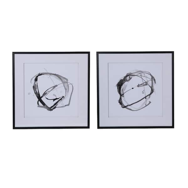 A & B Home 2 Piece Framed Abstract Art Print 31.5 in. x 31.5 in.