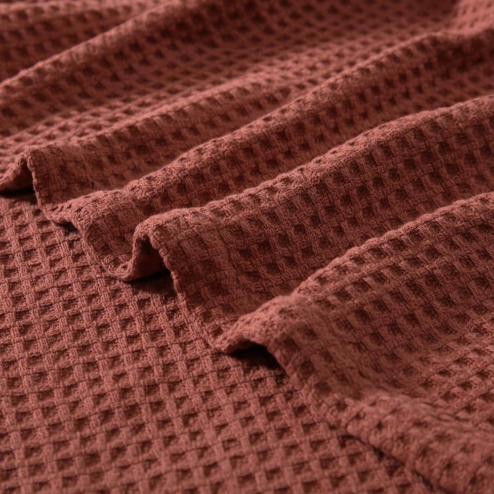 Full Organic Cotton Knitted Reversible Waffle Blanket