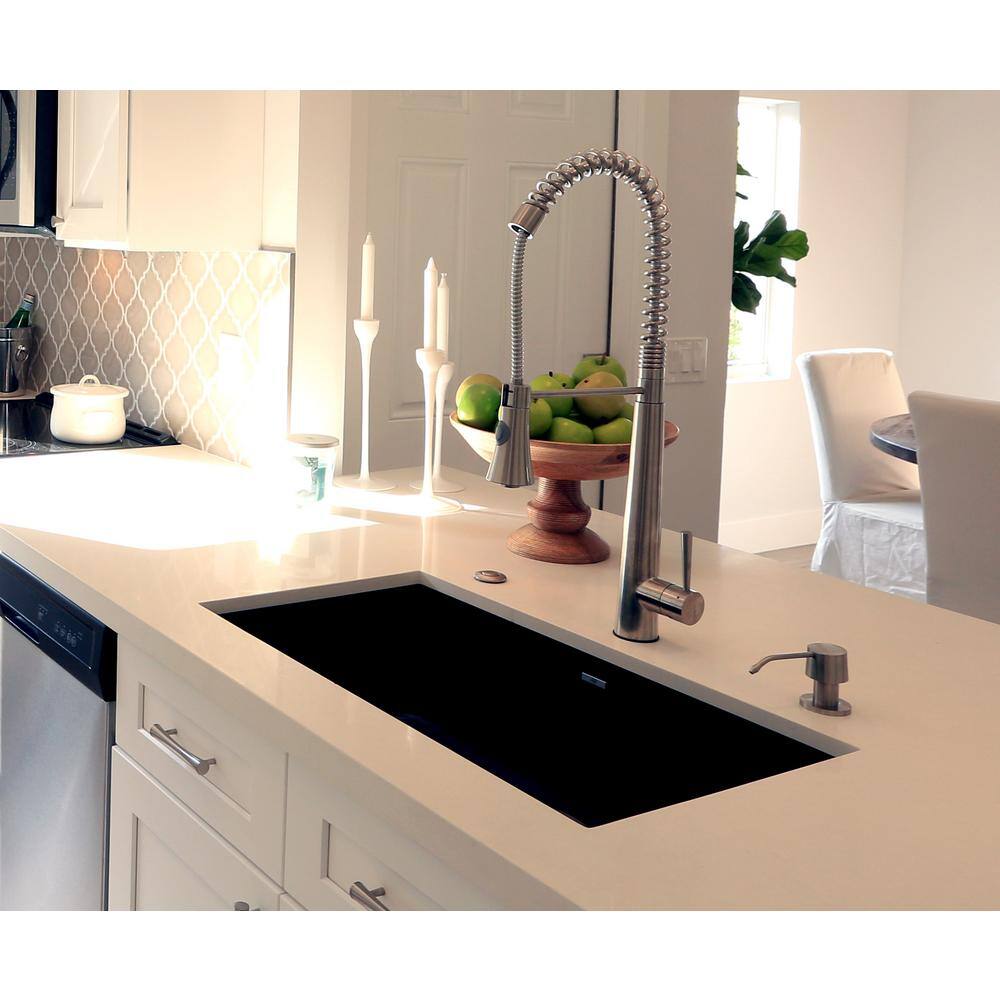 Stainless Steel Commercial Spring Kitchen Faucet with Pull Down Spray