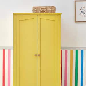 Joules Country Critters Chunky Stripe White and Rainbow Matte Non Woven Removable Paste The Wall Wallpaper Sample