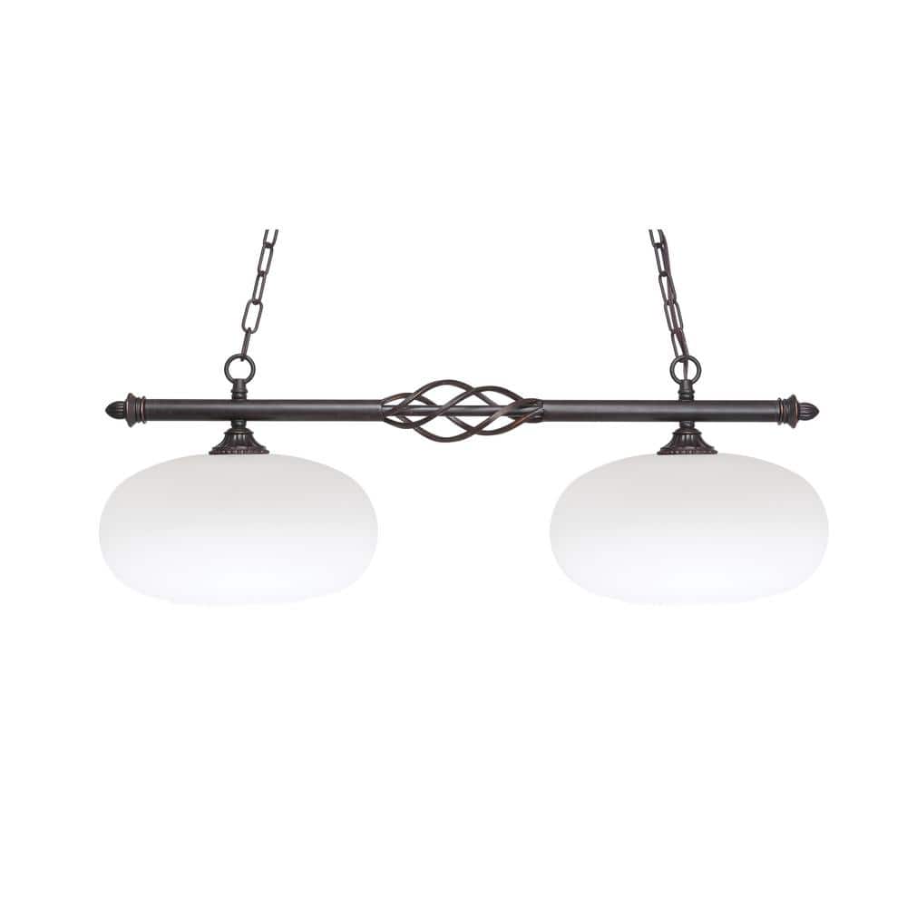 Bridgewater 2 Light Dark Granite Linear Chandelier, Any Room with 13 in. Wh