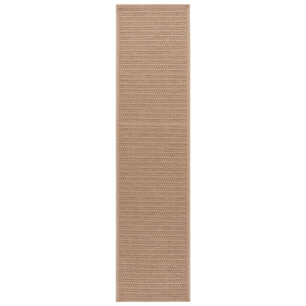 Atrium Sisal Beige 2 ft. x 8 ft. Solid Striped Indoor/Outdoor Runner Rug