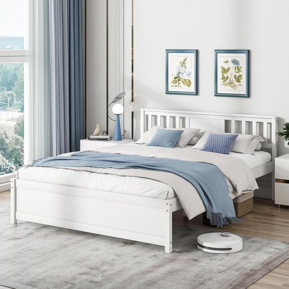 white-gymax-platform-beds-