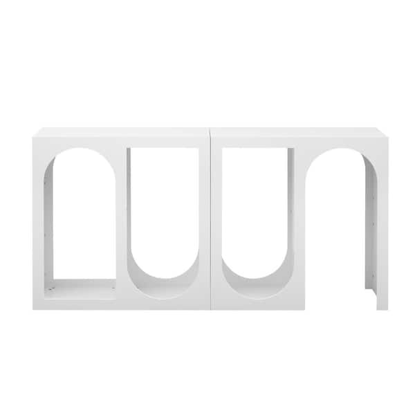 62.8 in. W x 15.7 in. D x 31.4 in. H White Linen Cabinet with Rectangular Exterior for Living Room