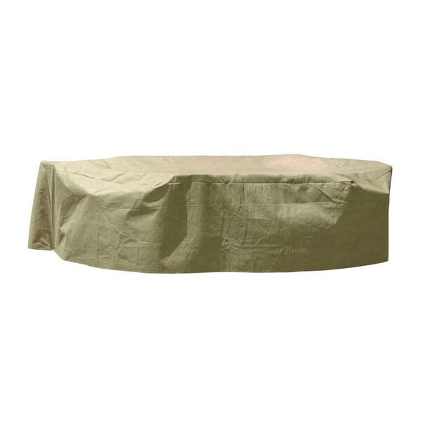 DryTech Large Rectangular Khaki Patio Table with Chair Cover