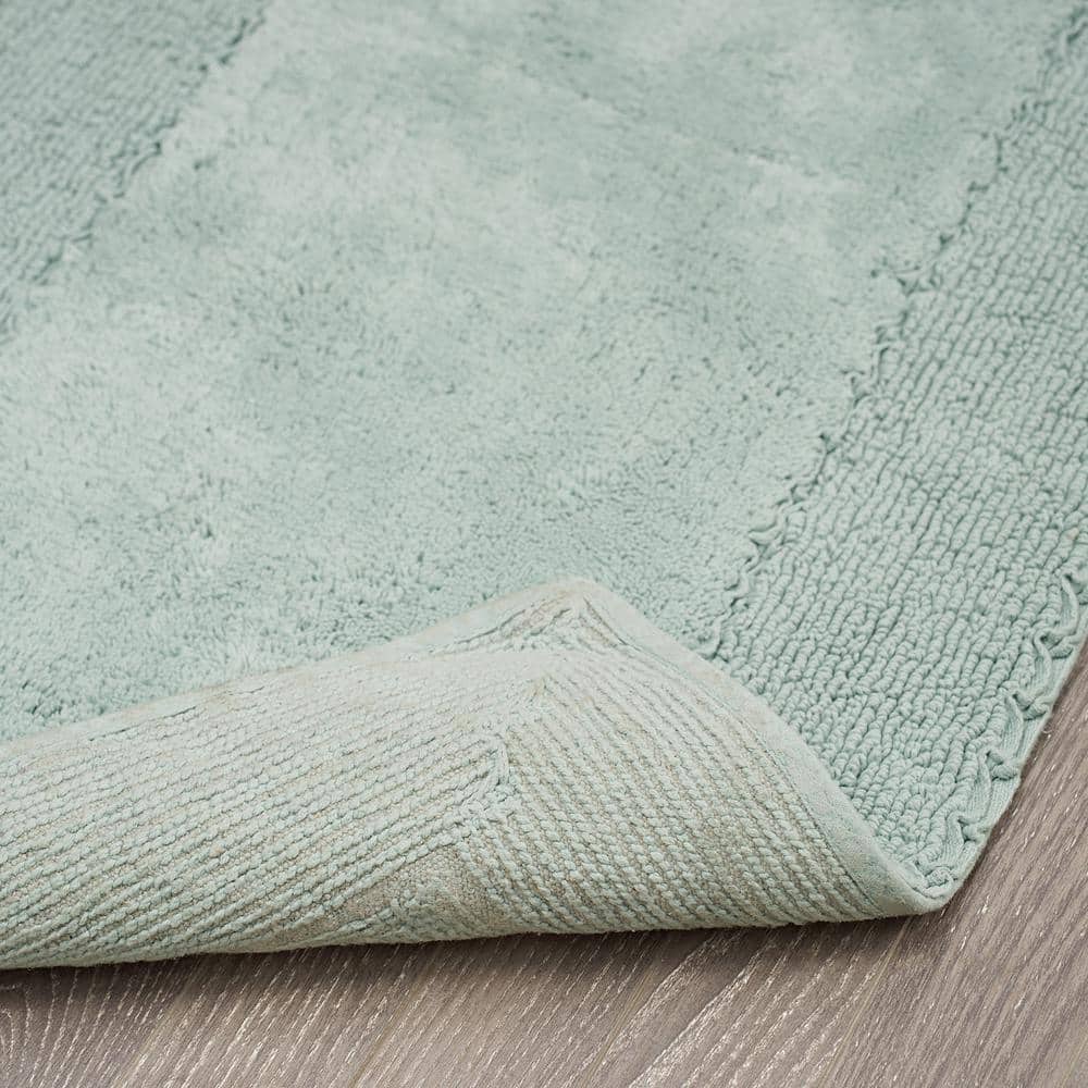 Aqua Cotton Ruffle Bath Rug 20" x 34"