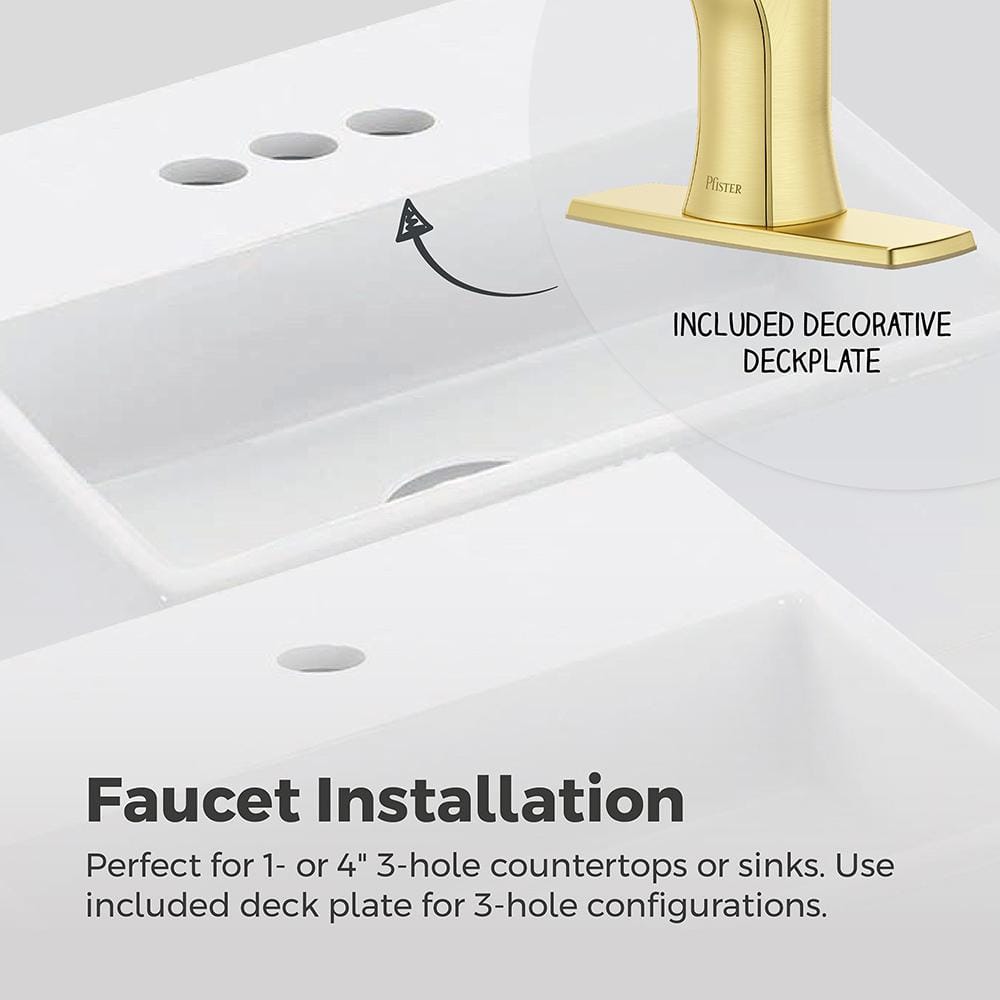 Vaneri Brushed Gold Single Handle Bathroom Faucet