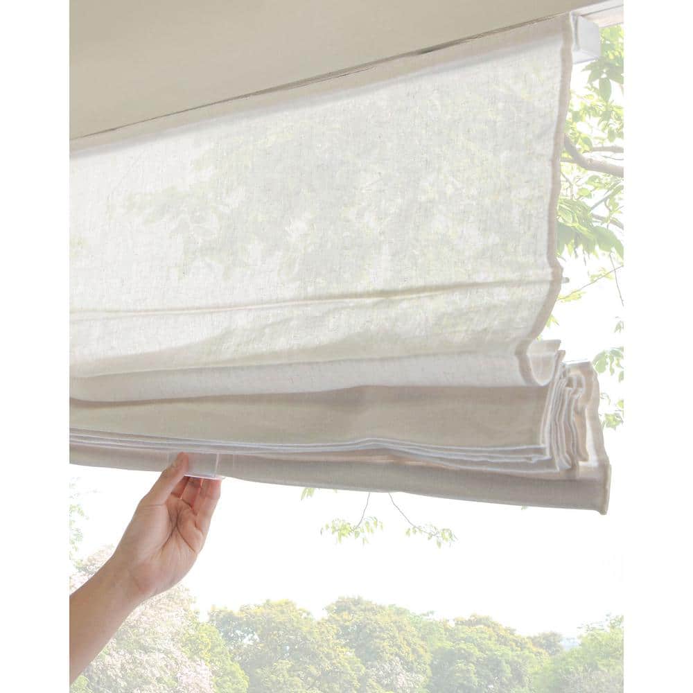 Pacific White Cordless Fabric Roman Shade 31" x 64"