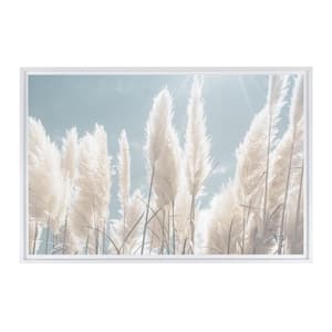 Tall Pampas Grass Framed Canvas Wall Art - 18 in. x 12 in. Size, by Kelly Merkur 1-piece Black Frame