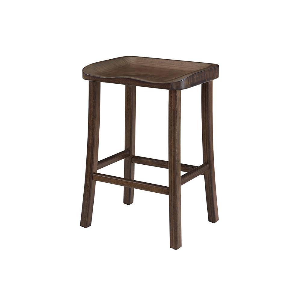 Eco-Friendly Black Bamboo Backless Bar Height Stool (Set of 2)