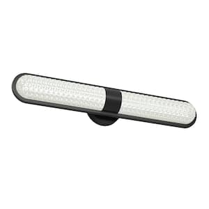 Carat Long 27 in. 1 Light Matte Black Modern Integrated LED 3 CCT Vanity Light Bar for Bathroom