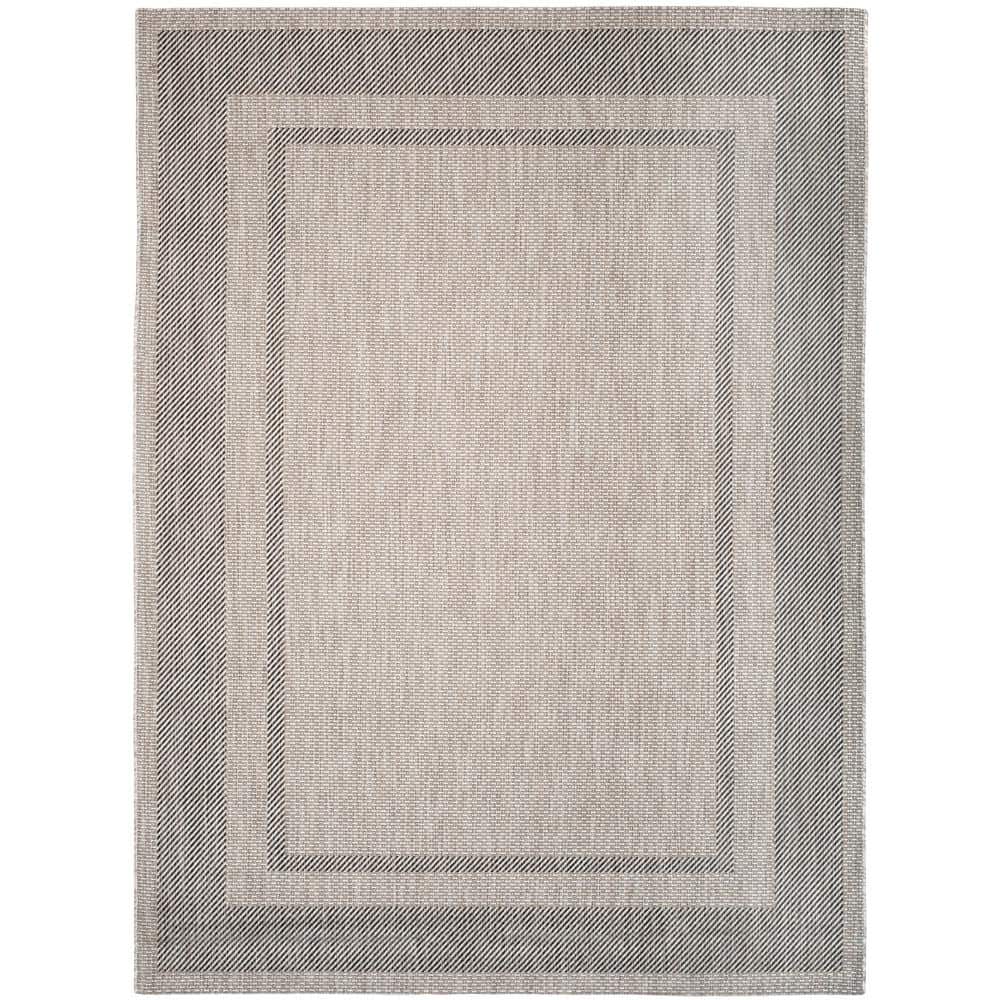 Courtyard CY8477 Power Loomed Indoor/Outdoor Area Rug - Beige/Black - 8'9"x11'9" - Safavieh.