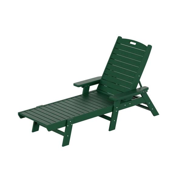 Green outdoor chaise discount lounge