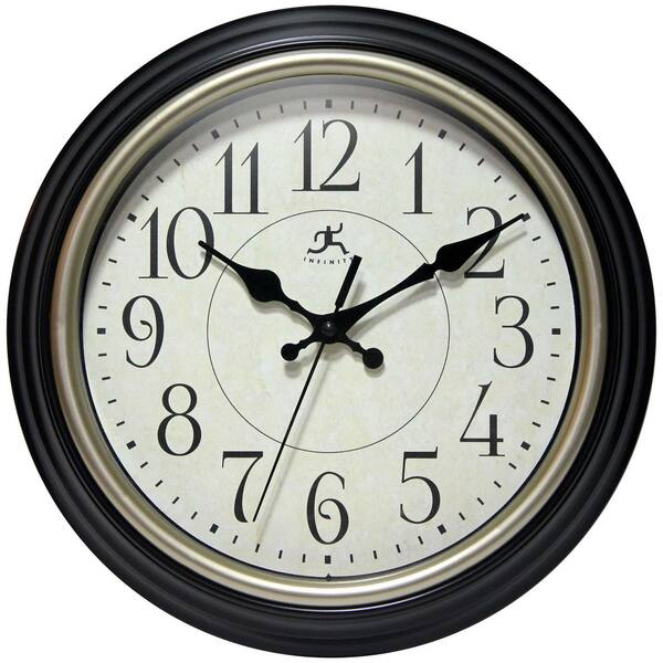 Infinity Instruments Nostalgia 11 in. Round Black Wall Clock 20050BG4403 The Home Depot
