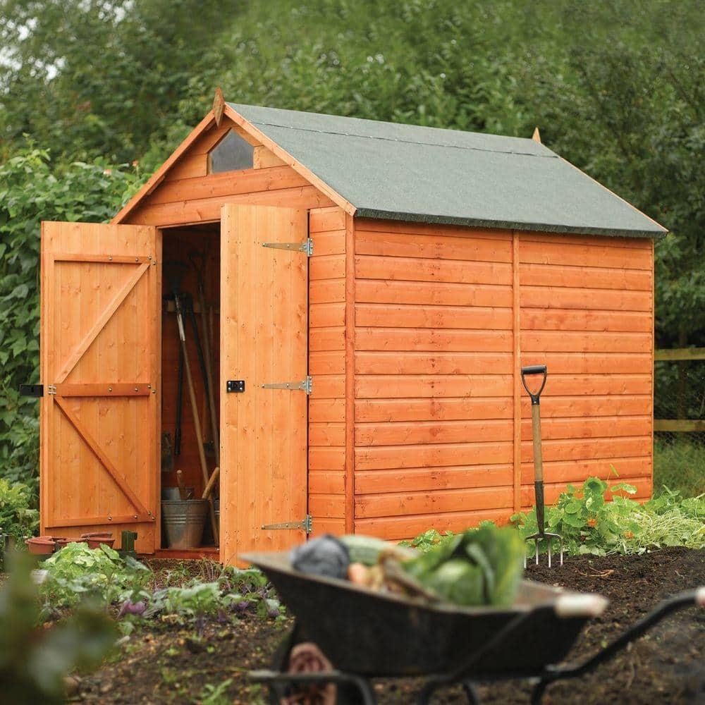 Bosmere 6 ft. W x 8 ft. D Wood Secure Storage Shed A053 - The Home Depot