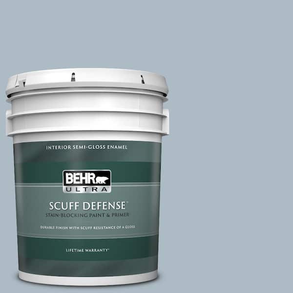 BEHR ULTRA 5 gal. #PPU14-12 Hazy Skies Extra Durable Semi-Gloss Enamel Interior Paint & Primer