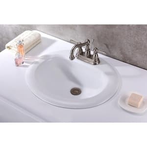 Cadenza Series 7.5 in. Ceramic Drop in Bathroom Sink Basin in White