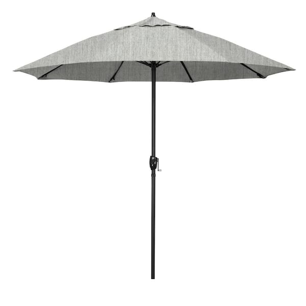 California Umbrella 9 ft. Bronze Aluminum Market Patio Umbrella with Fiberglass Ribs and Auto Tilt in Granite Sunbrella