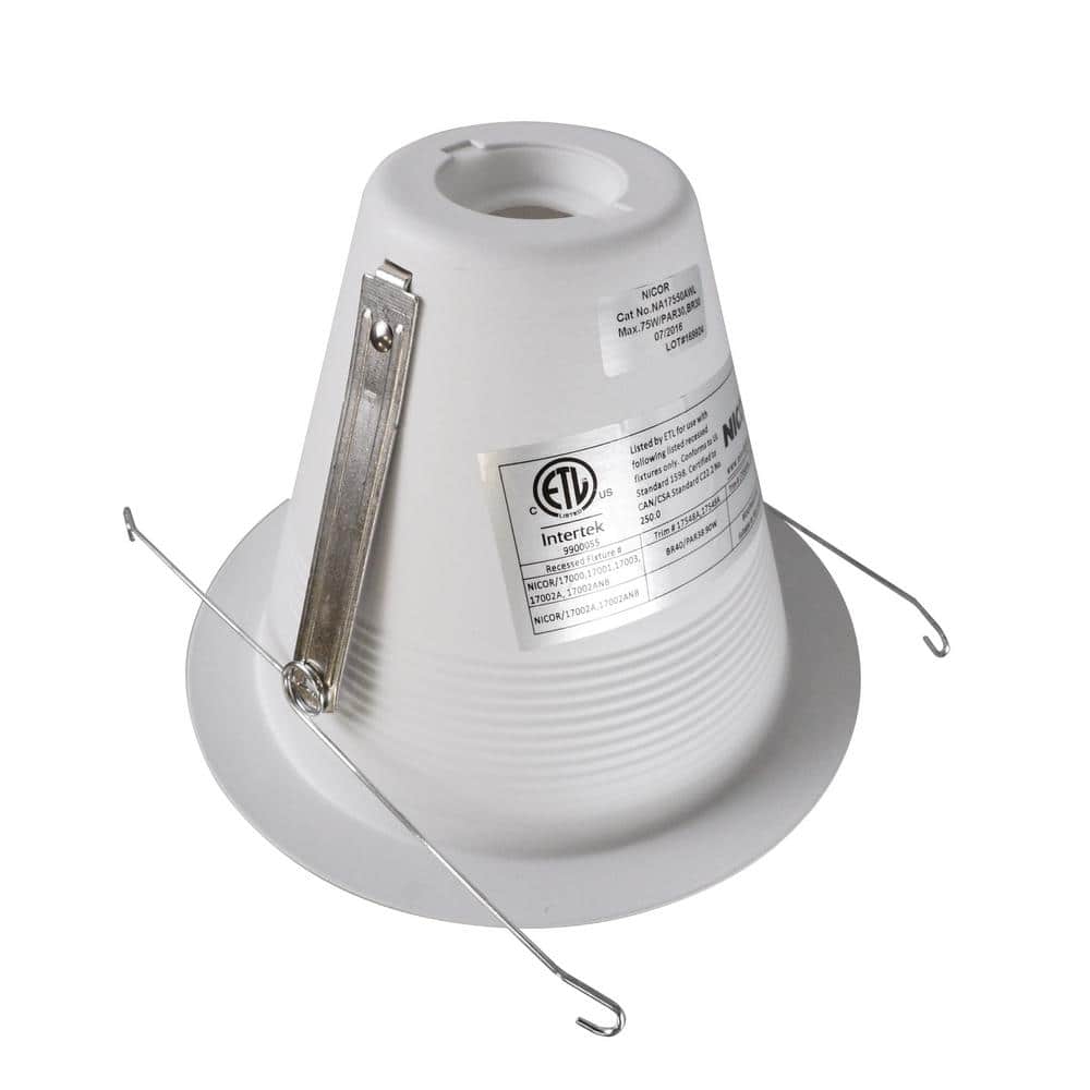 White Aluminum Wet-Location Rated Recessed Light Trim