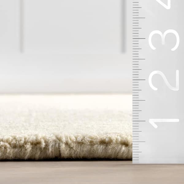 Rune Bordered Wool-Blend Cream 8 ft. x 10 ft. Indoor/Outdoor Patio Rug
