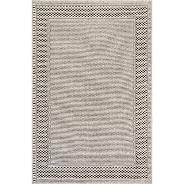 Coastal Beige 4 ft. x 6 ft. Bordered Washable Easy Jute Modern Indoor Outdoor Area Rug