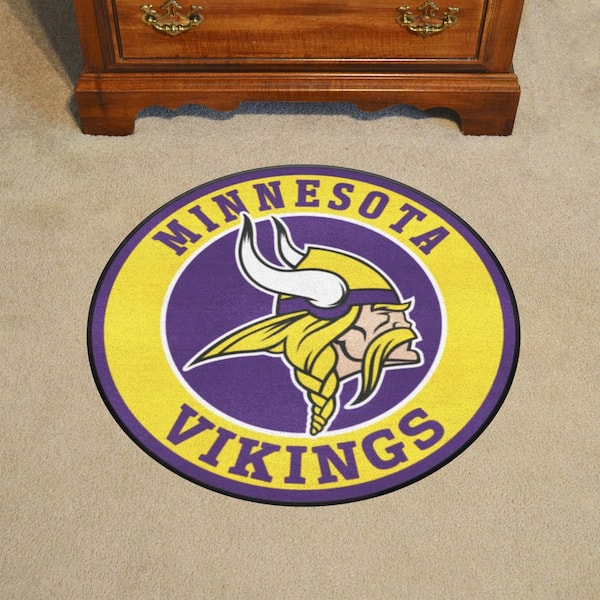 FANMATS NFL Minnesota Vikings Purple 2 ft. Round Area Rug 17965 - The Home  Depot