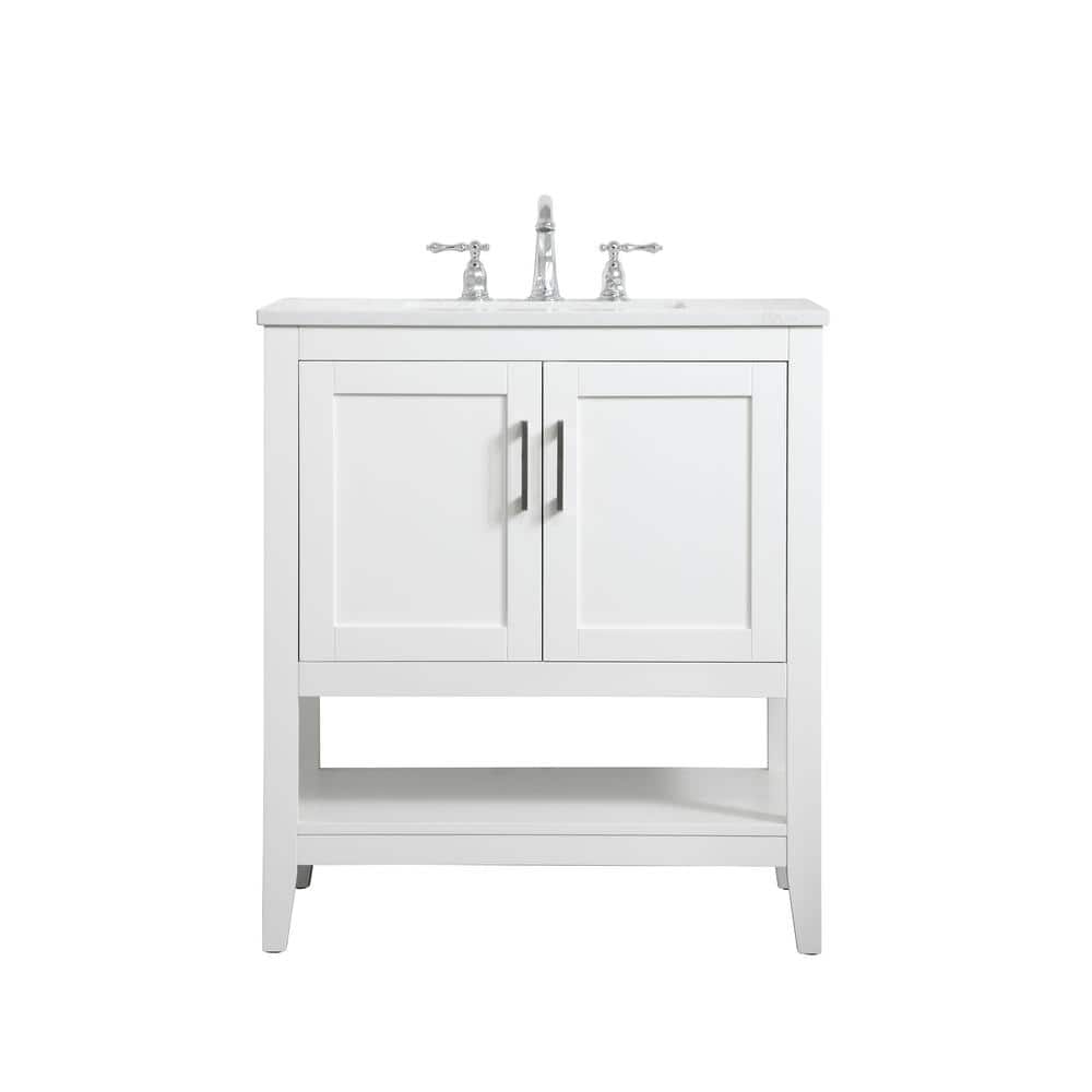 Simply Living 30 in. W x 19 in. D x 34 in. H Bath Vanity in White with Cala
