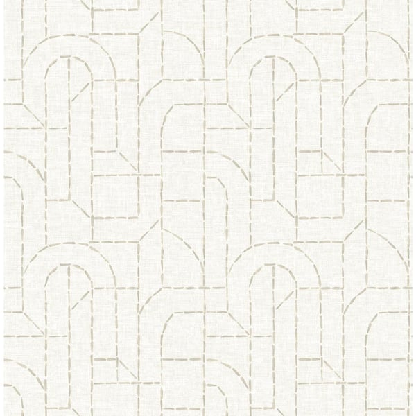 A-Street Prints Beige Integrity Arched Outlines Wallpaper Sample