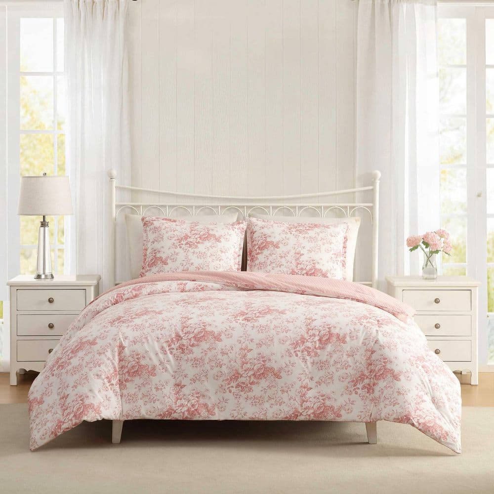 Toile Delight 3-Piece Rose/Cream Cotton King Comforter Set price history on PriceWatchPro