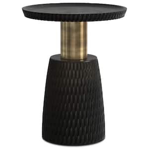 Breanna 16 in. W Black Gold Side Table