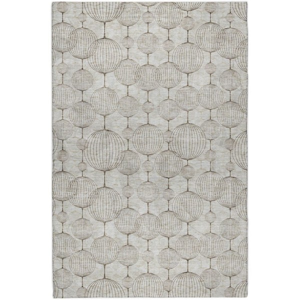 Dream Shag Premium Machine Washable Abstract ADS732 Beige 10 ft. x 14 ft. Area Rug