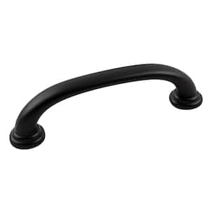 Zephyr Collection Pull 3-3/4 in. (96mm) Center to Center Matte Black Finish Modern Zinc Bar Pull (1-Pack)