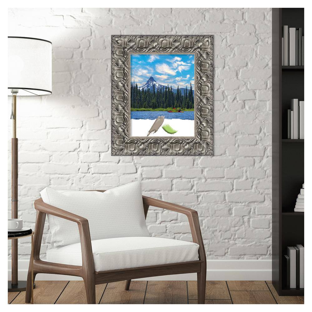 Antiqued Silver Luxor Wood Ornate Picture Frame