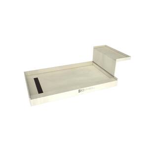 Base'N Bench 42 in. x 72 in. Single Threshold Shower Base and Bench Kit with Left Drain in Oil Rubbed Bronze