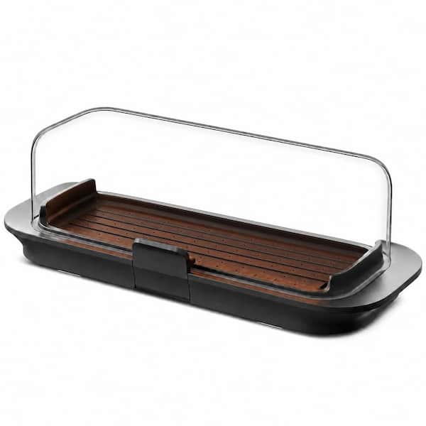 Black Polypropylene Butter Dish with Lid, Airtight Locking Keeper for Countertop or Refrigerator Door Shelf
