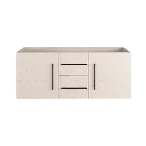 Napa 60 in. W x 22 in. D x 21 in. H Double Sink Bath Vanity Cabinet without Top in Natural Oak, Wall Mounted