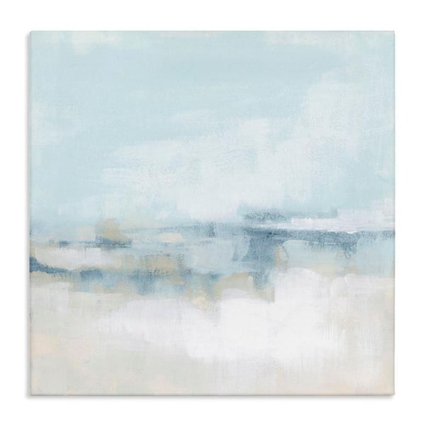 Abstract Cloudy Landscape Blue Fog by June Erica Vess Unframed Graphic Art Print Abstract 24 in. x 24 in.