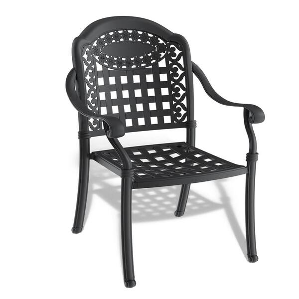 TYPE®️ Black Cast Aluminum Outdoor Dining Chairs, Patio All-weather