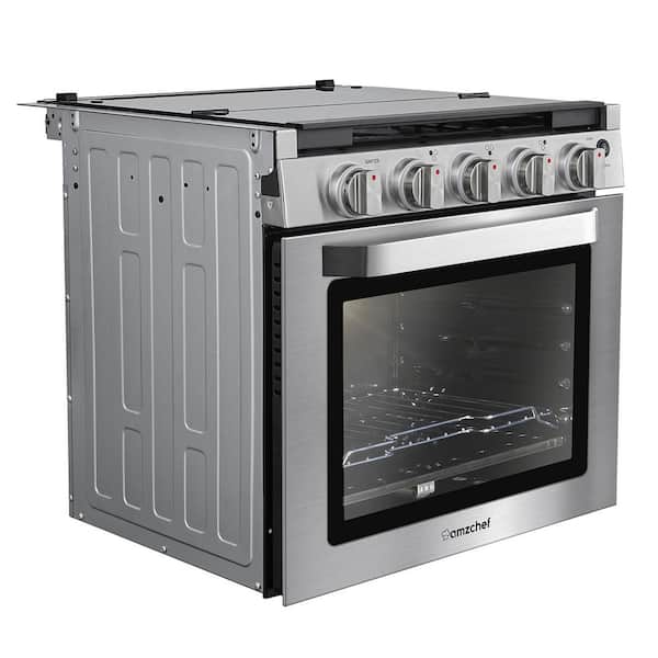 21 in. 3 Burners RV Gas Range Oven in Stainless Steel, 2-in-1 Gas Cooktop & Oven for RV, Apartment, CSA Certificated