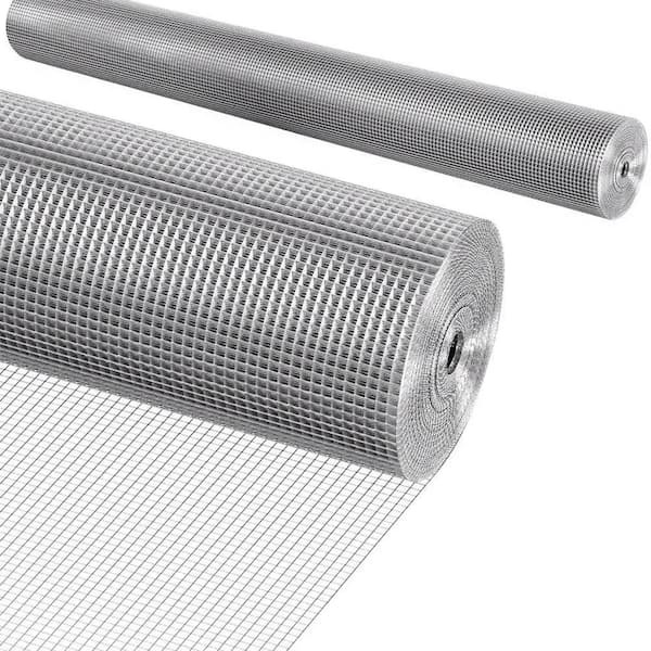 48 in. x 50 ft. 19-Gauge Galvanized 1/2 in. Chicken Wire Hardware Cloth Fencing Netting Mesh Rolls Garden Rabbit Fence