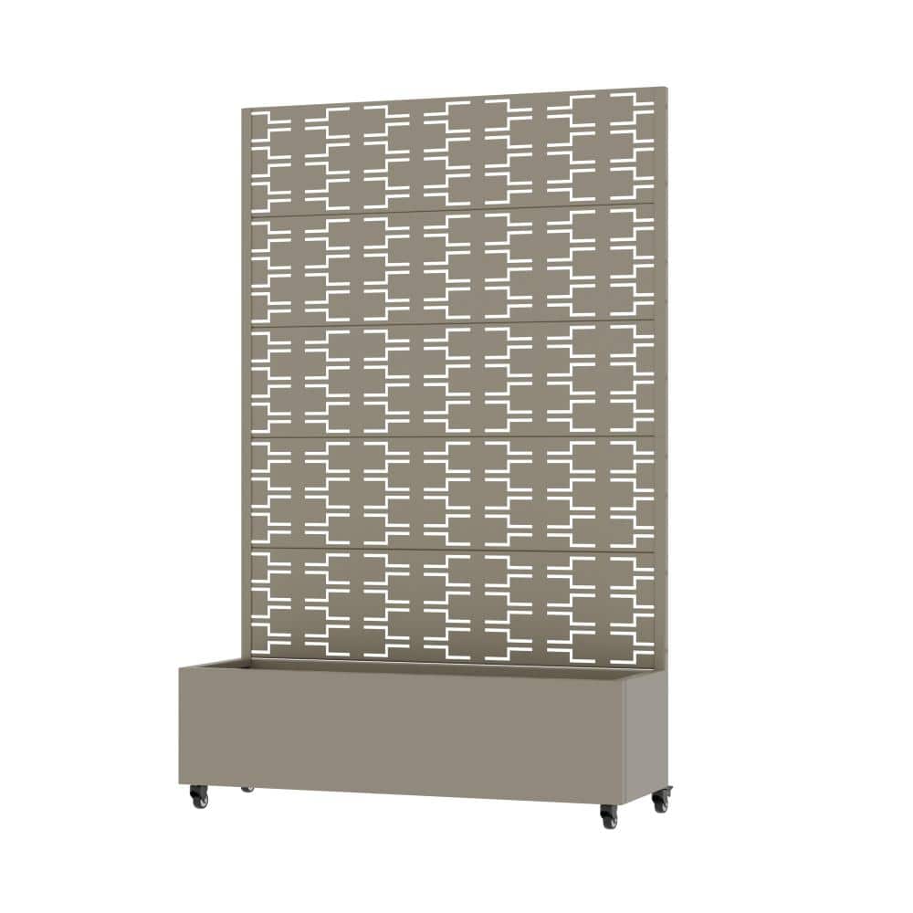 72 in. H x 47 in. W Olive Outdoor Galvanized Steel Privacy Screen Planter Box Trellis with Detachable Wheels price history on PriceWatchPro