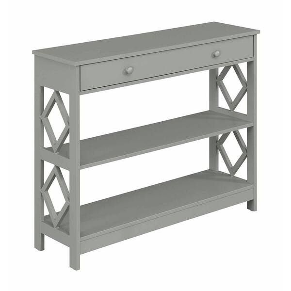 Convenience Concepts Diamond 40 in. Gray Rectangle Wood Console Table with 1-Drawer