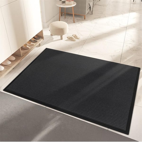 35 x 59 in. Front Door Mat Indoor Outdoor Entrance Waterproof Heavy Duty Doormat in Gray