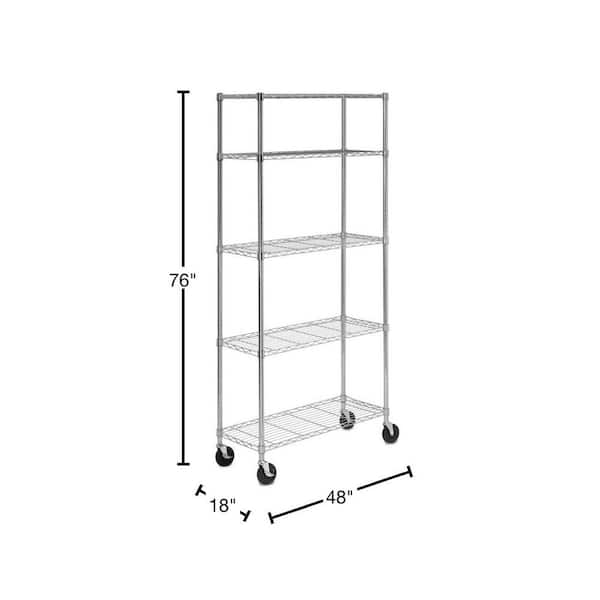 Auslar 4-Shelf Storage Wire Shelves Heavy Duty 4 Tiers Standing Shelving  Units Adjustable Metal Organizer Wire Rack, Chrome