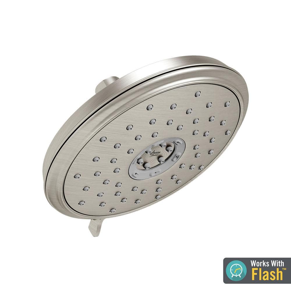 Brushed Nickel 7.25-Inch Multi-Function Wall Mounted Showerhead