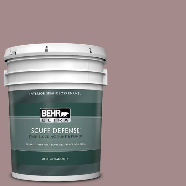 BEHR ULTRA 5 gal. #PPU17-15 Cameo Rose Extra Durable Semi-Gloss Enamel Interior Paint & Primer
