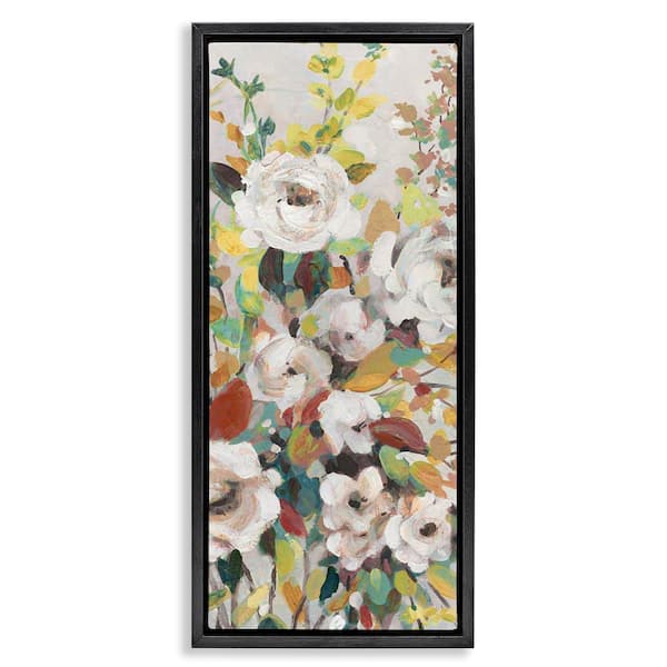 Stupell Industries Blooming Roses Array by Carol Robinson Black Floater Frame Nature Graphic Art Print 31 in. x 15 in.