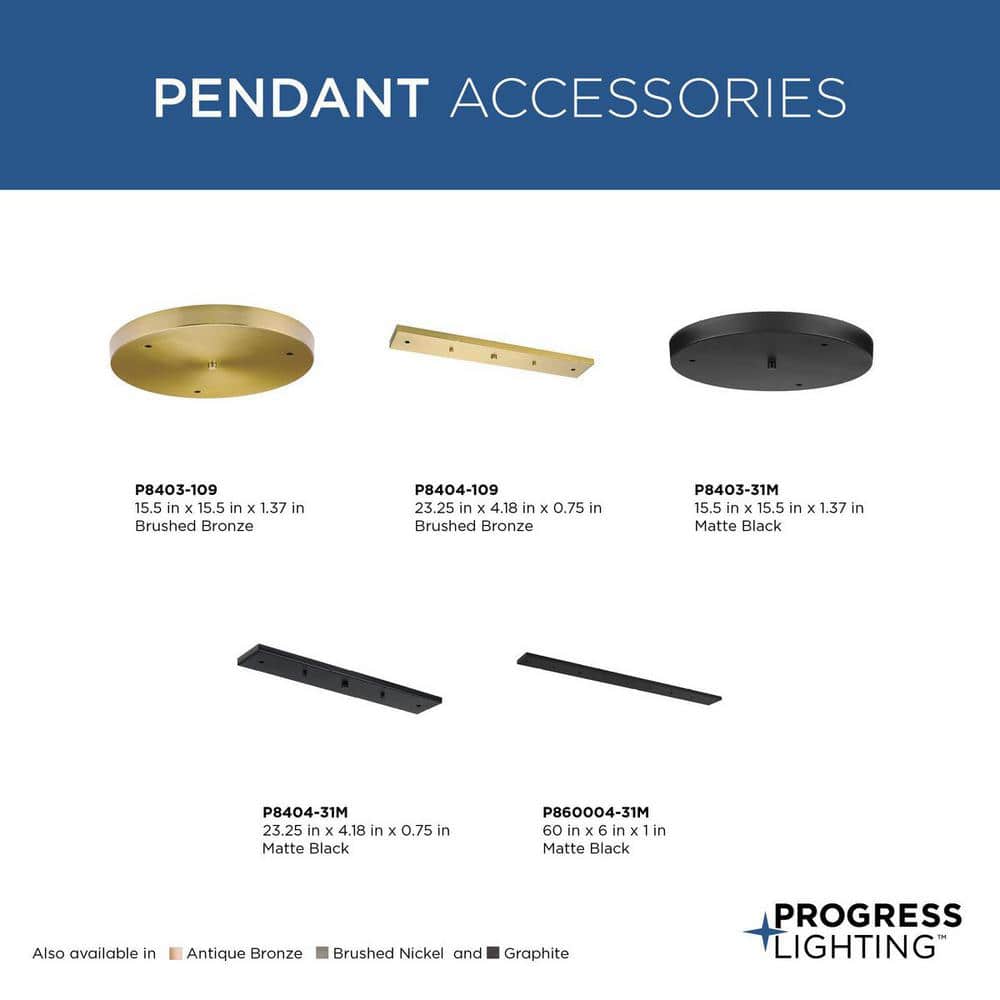 Brushed Bronze Round Pendant Canopy Kit for 3 Pendants